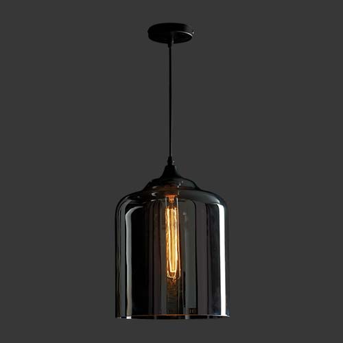 K. Light Bell Jar Glass Pendant - Smoke