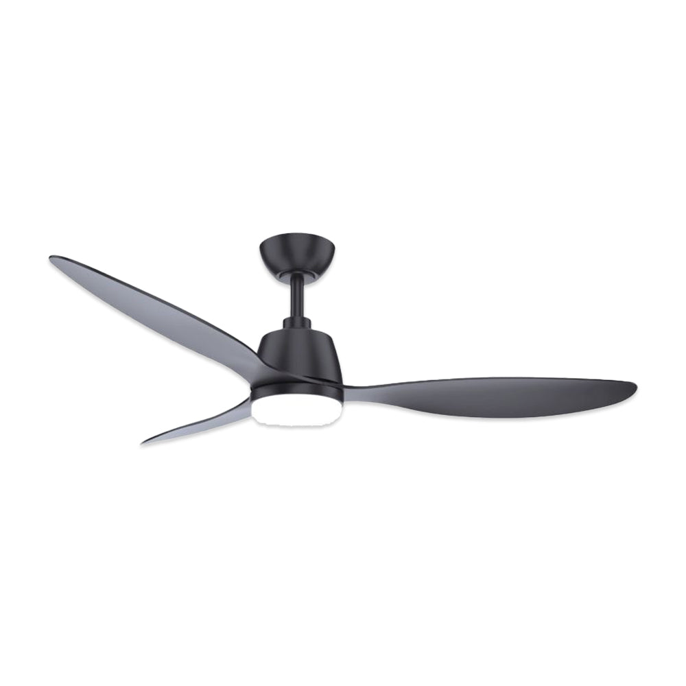 Solent Coastal Breeze 3 Blade Plastic Ceiling Fan with LED Light Kit + Remote - Black