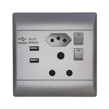 Load image into Gallery viewer, CBi PVC USB Combo Socket 4 x 4 - Silver Shimmer
