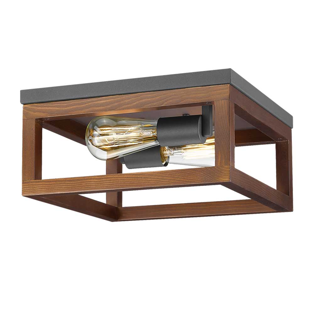 Bright Star Metal and Wood Ceiling Light 40W - Black