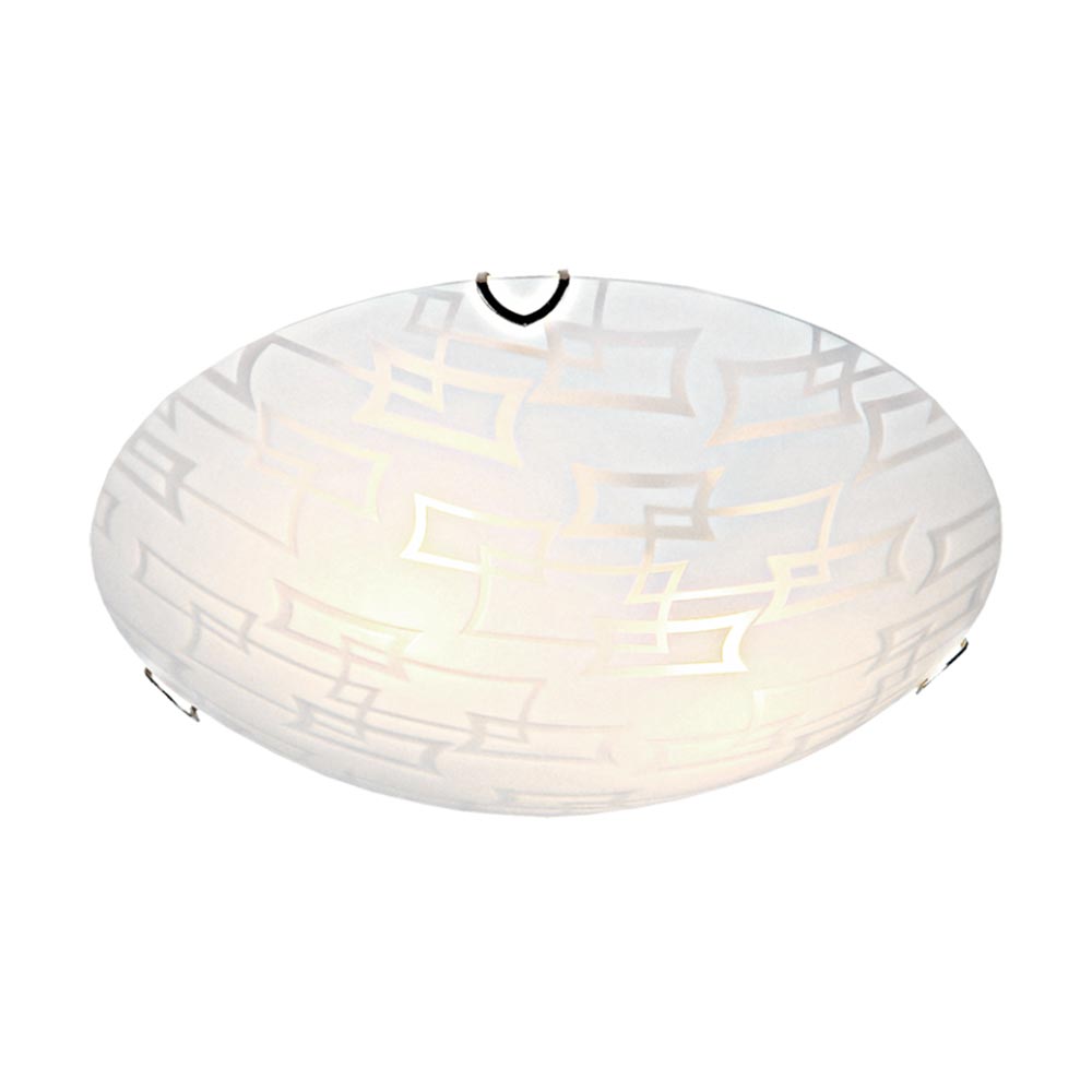 Bright Star Metal Base with Patterned Glass & Polished Chrome Clips