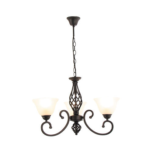 Bright Star Metal Chandelier with Alabaster Glass