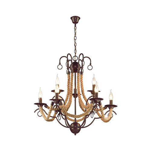 Bright Star Metal Chandelier with Rope