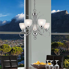 Load image into Gallery viewer, Bright Star Polished Chrome Chandelier with Frosted Glass
