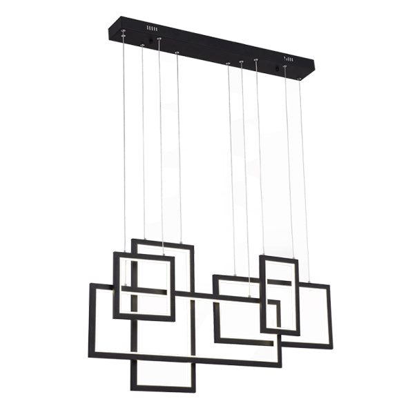 Geometric Aluminium 95W 6420lm Daylight Chandelier - Sand Black