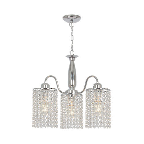 Bright Star Polished Chrome Chandelier with Clear Acrylic Crystals