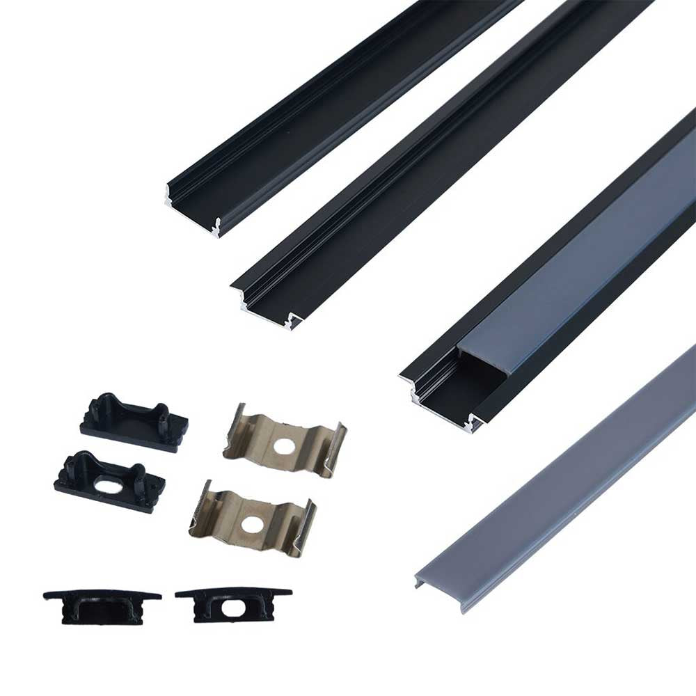 PioLED Slim27 Aluminium Surface Profile 2m - Black