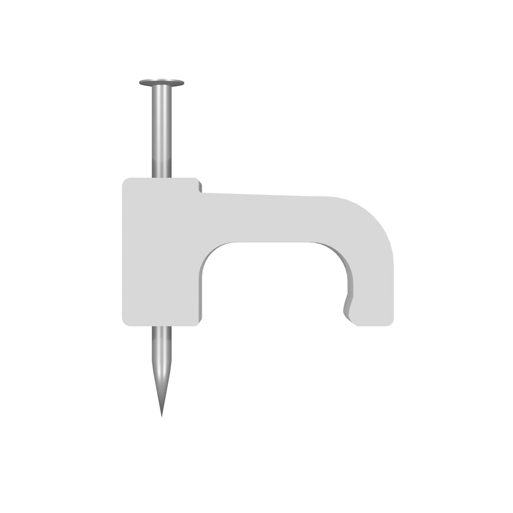 Tradeprice Cable Clips Flat 5 to 18.5mm - White (100)