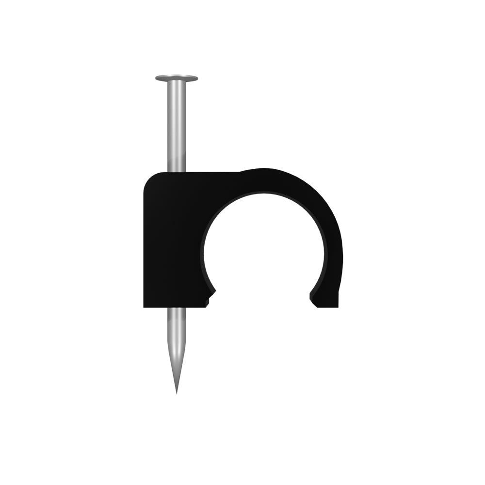 Tradeprice Cable Clips Round 5 to 14mm - Black (100)