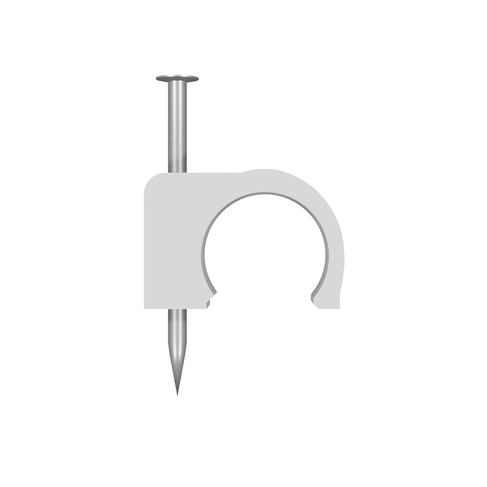 Tradeprice Cable Clips Round 3 to 14mm - White (100)