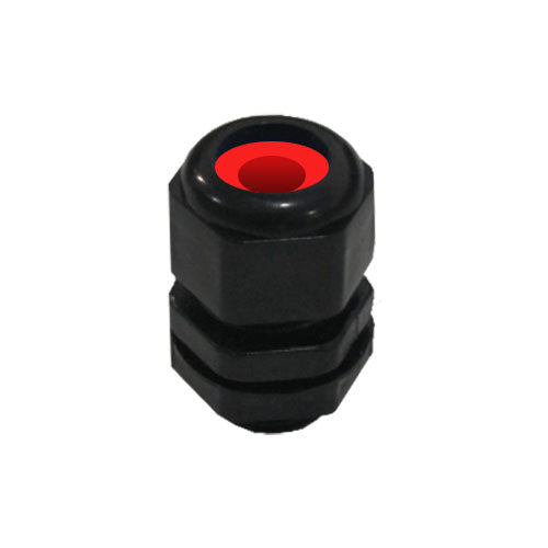 Cable Gland No.1 Flat Black with Red Grommet