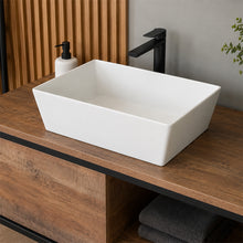 Load image into Gallery viewer, Two Tone Stone Cubus Countertop Vanity Basin
