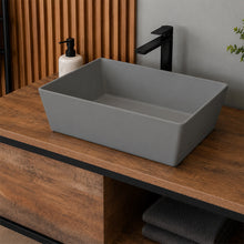 Load image into Gallery viewer, Two Tone Stone Cubus Countertop Vanity Basin
