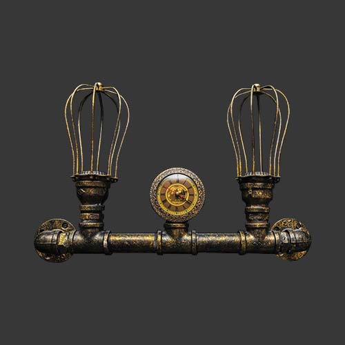 K. Light Caged Pipe Wall Light