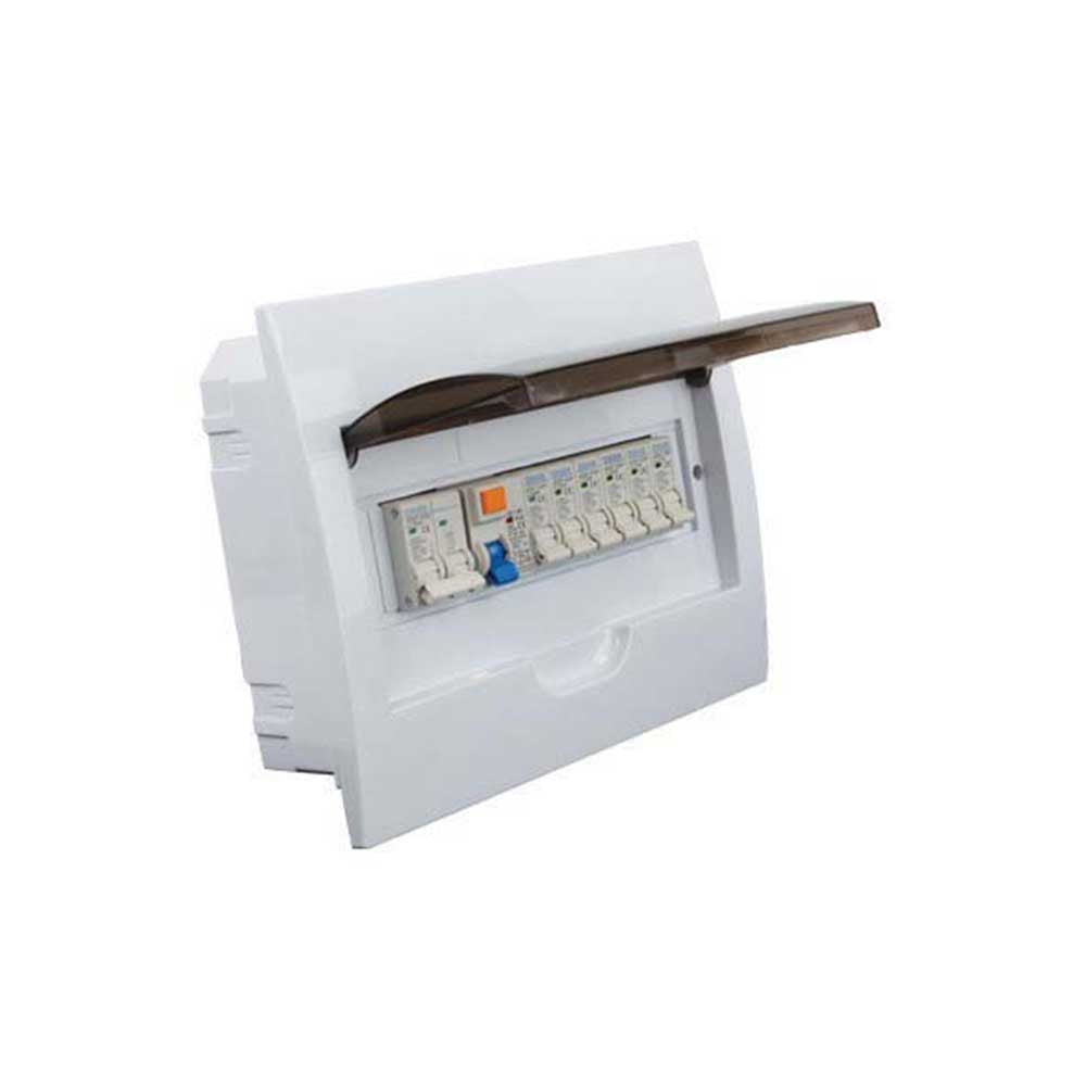 Tradeprice 12-Way DIN Flush Mount PVC Distribution Board + MCB Kit