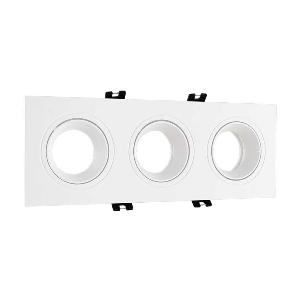 Bright Star Recessed Triple Downlight GU10 253x93mm - White