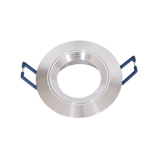 Bright Star Round Ringed Straight Downlight 78mm - Aluminium