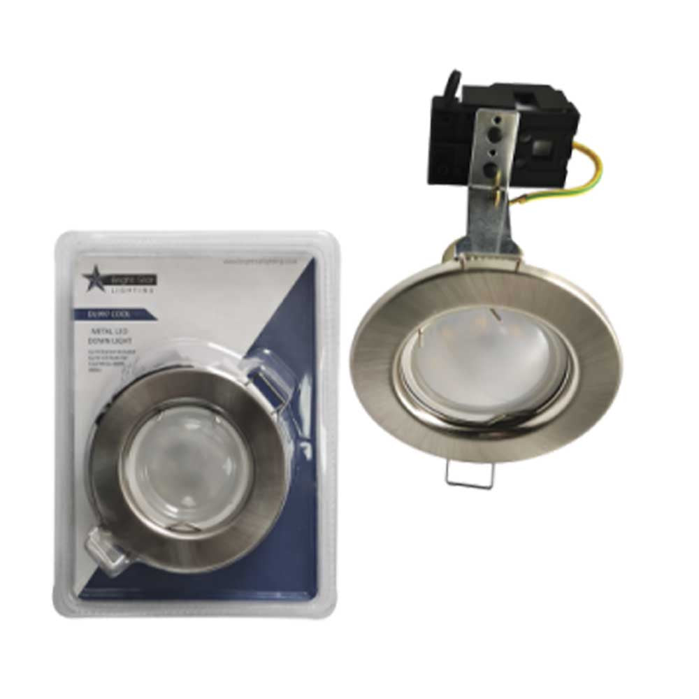 Bright Star LED Recessed Downlight Blister Pack 5W 400lm 81mm - Satin Chrome