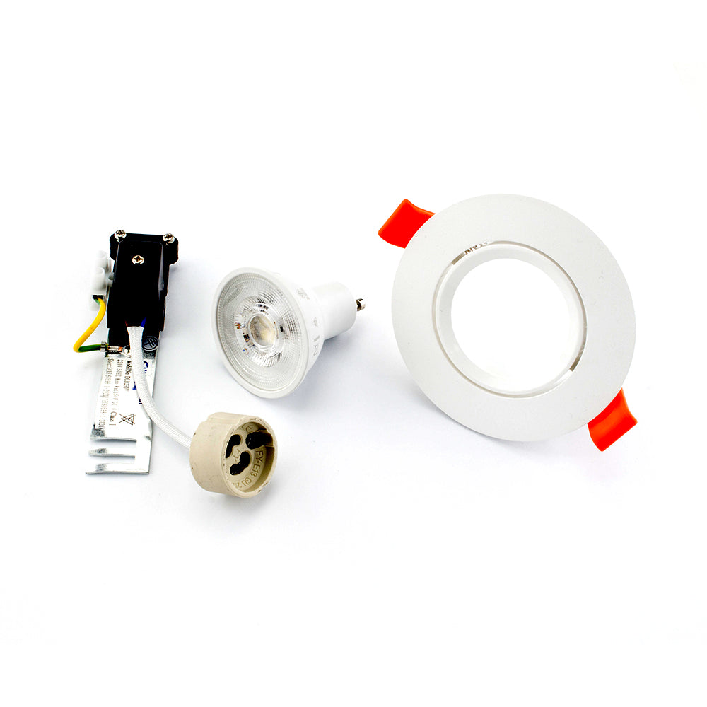 PioLED R230 Coastal Recessed Tilt Downlight Kit 5W 90mm - White