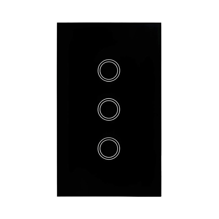 eWeLink WiFi Smart Touch Switch No Neutral 3 Gang - Black
