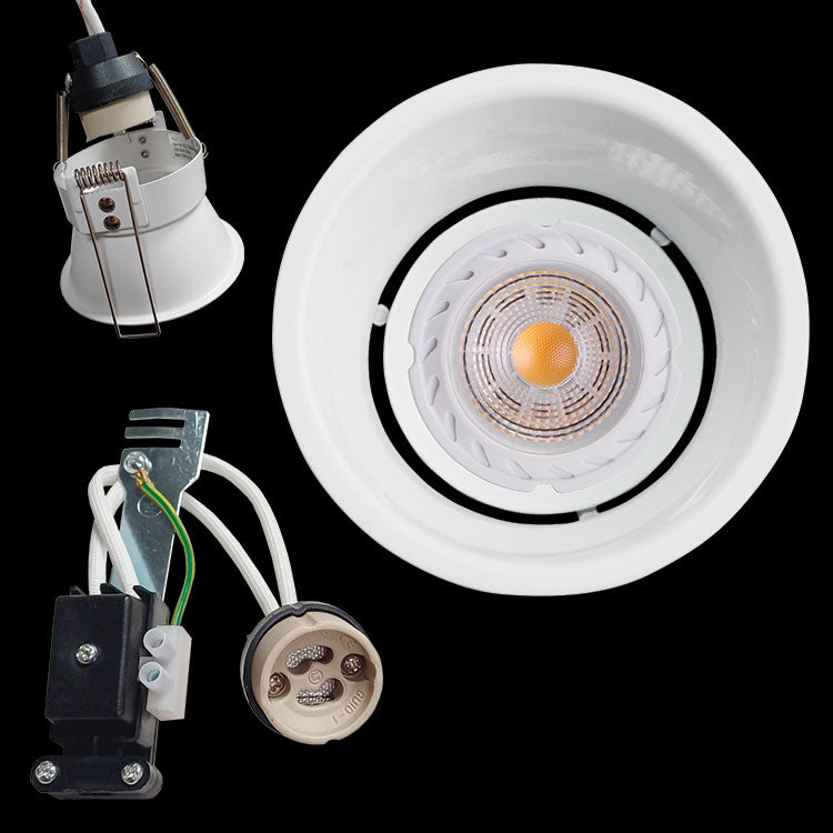 K. Light Thin Rim Tilt Anti-Glare Downlight GU10 85mm - Matt White