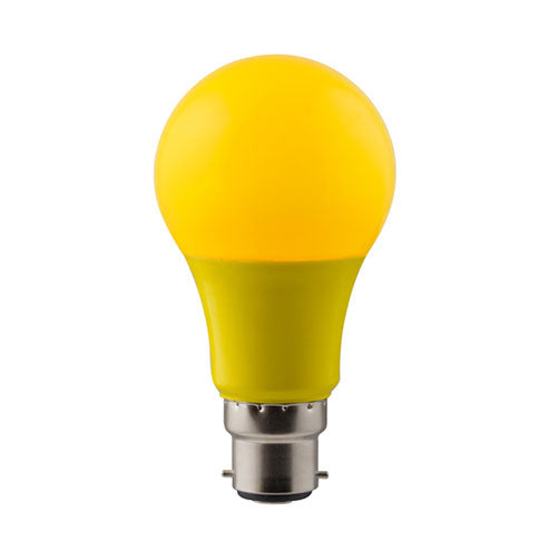 LED Coloured Globe B22 7W 630lm Yellow