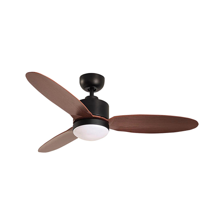 Eurolux Enzo 3 Blade Ceiling Fan with Light & Remote 1020mm - Matt Black / Dark Brown