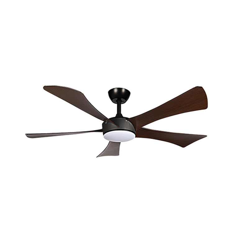 Eurolux Ease 5 Blade Ceiling Fan with Light & Remote 1320mm - Black / Walnut