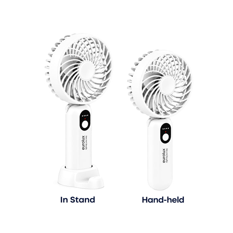 Eurolux Rechargeable 3 Blade Handheld Mini Fan - White
