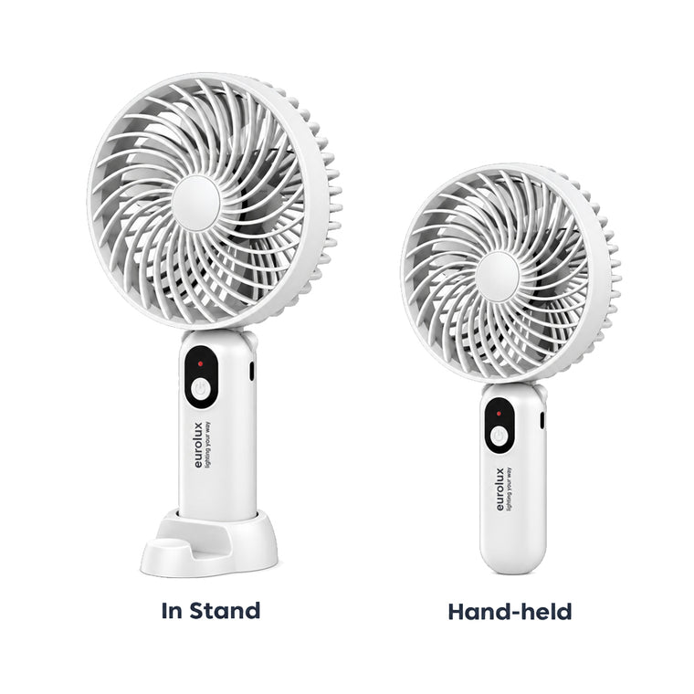 Eurolux Rechargeable 5 Blade Handheld Mini Fan - White