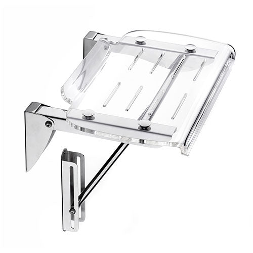 Stunning Bathrooms Fold Up Acrylic Shower Seat - Silver