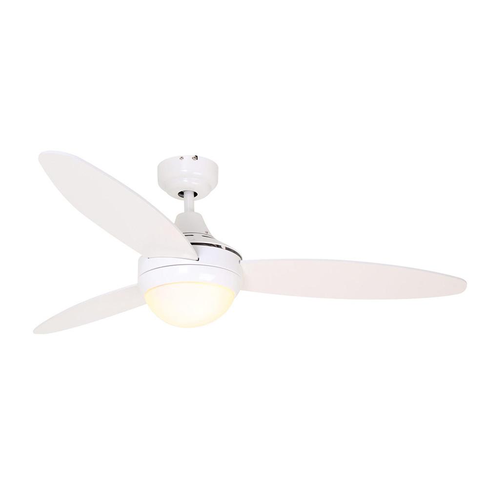 Swirl 3 Blade Ceiling Fan with Light 1200mm - White