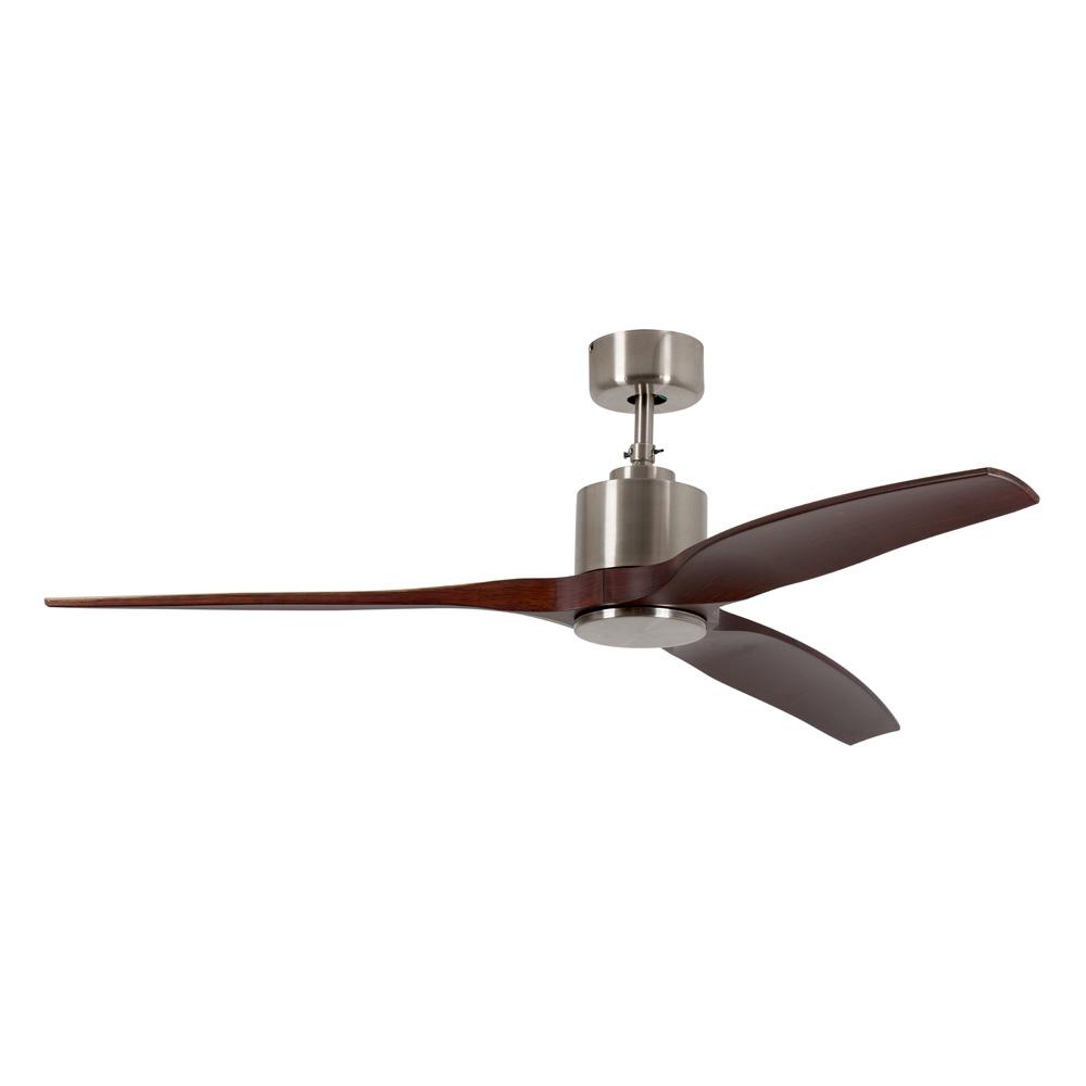 Eurolux 3 Blade Ceiling Fan 1320mm - Dark Wood / Satin Chrome
