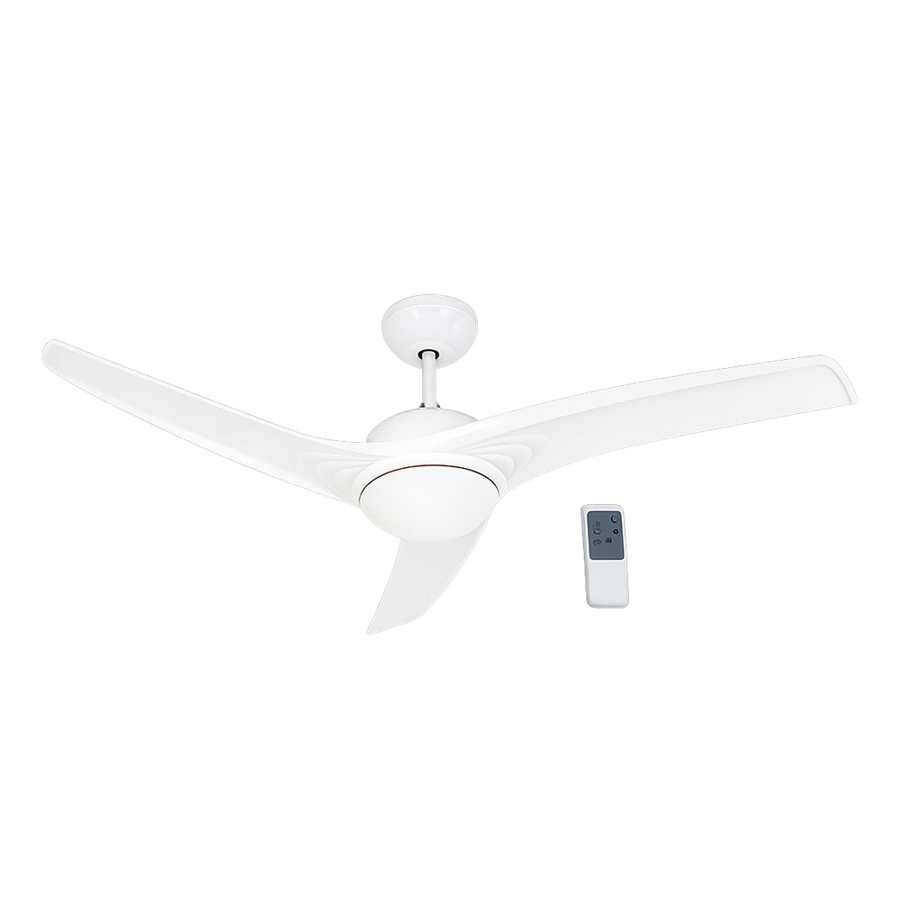 Bright Star 3 Blade Ceiling Fan with Light and Remote 1320mm - White