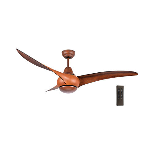 3 Blade Ceiling Fan with Remote 1320mm - Wood Finish