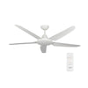Bright Star 5 Blade Ceiling Fan with Remote 1320mm - White