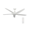 5 Blade Ceiling Fan with Remote 1320mm - White