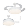 Bright Star 4 Retractable Blade Ceiling Fan with LED Light 1060mm - White