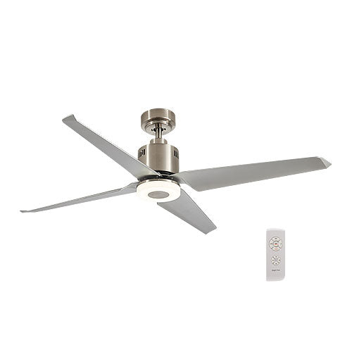 4 Blade Ceiling Fan with LED Light 1370mm - Satin Nickel