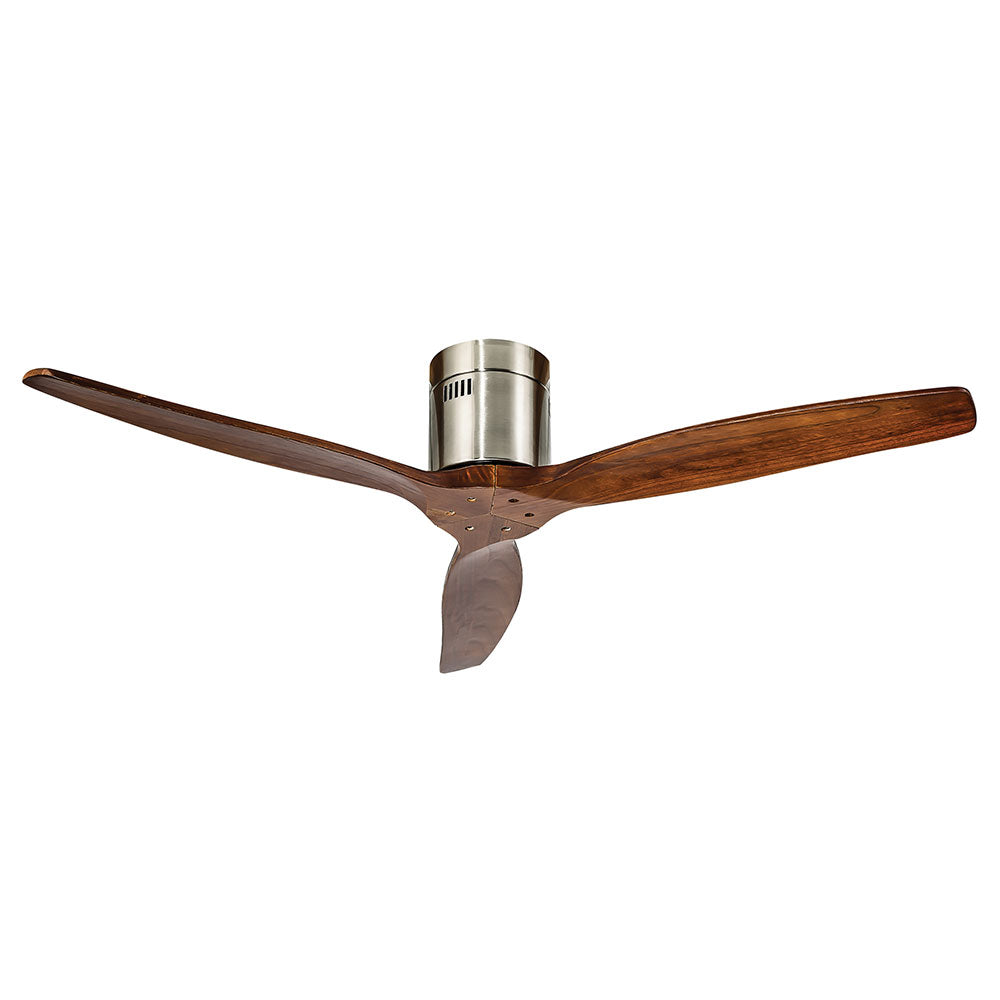 3 Blade Ceiling Fan 1320mm - Satin Nickel / Walnut