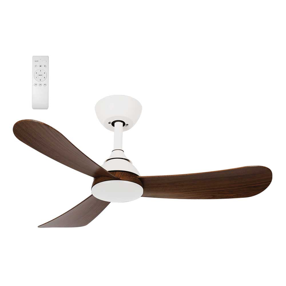 Bright Star 3 Blade Ceiling Fan with Remote 956mm - White / Dark Wood