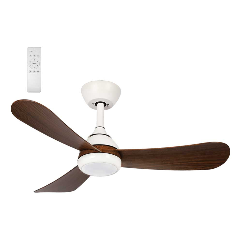 Bright Star 3 Blade Ceiling Fan with Remote 3CCT 956mm - White / Dark Wood