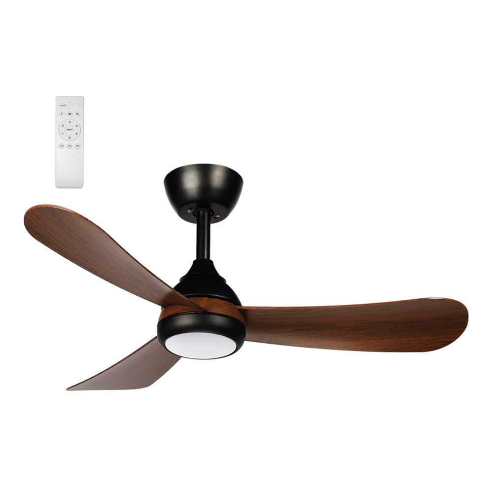 Bright Star 3 Blade Ceiling Fan with Remote 3CCT 956mm - Black / Dark Wood