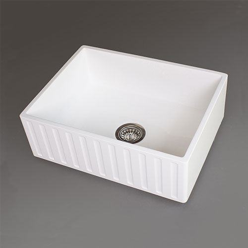 RossCo Single Bowl Counter Top Fluted Butler Sink