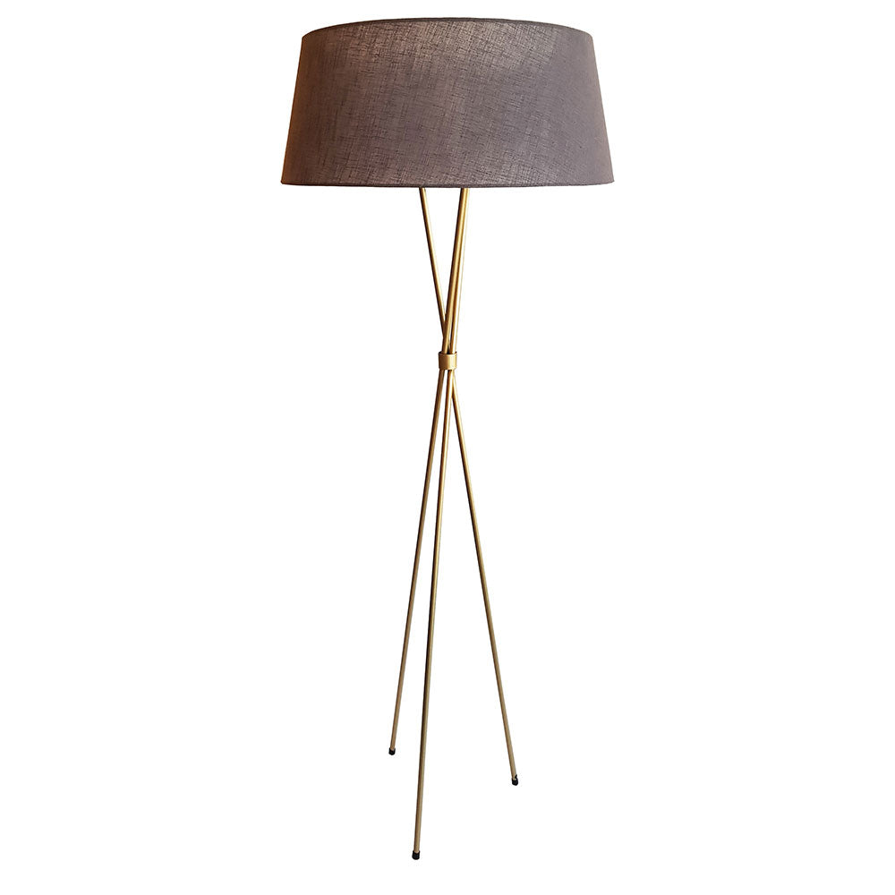 Tripod Mild Steel Floor Lamp - Gold