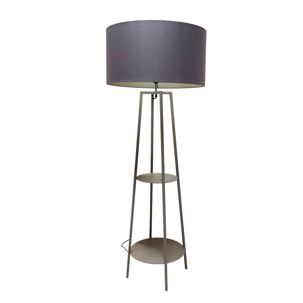 Wire World Hybrid Floor Lamp - Pebble with Grey Shade