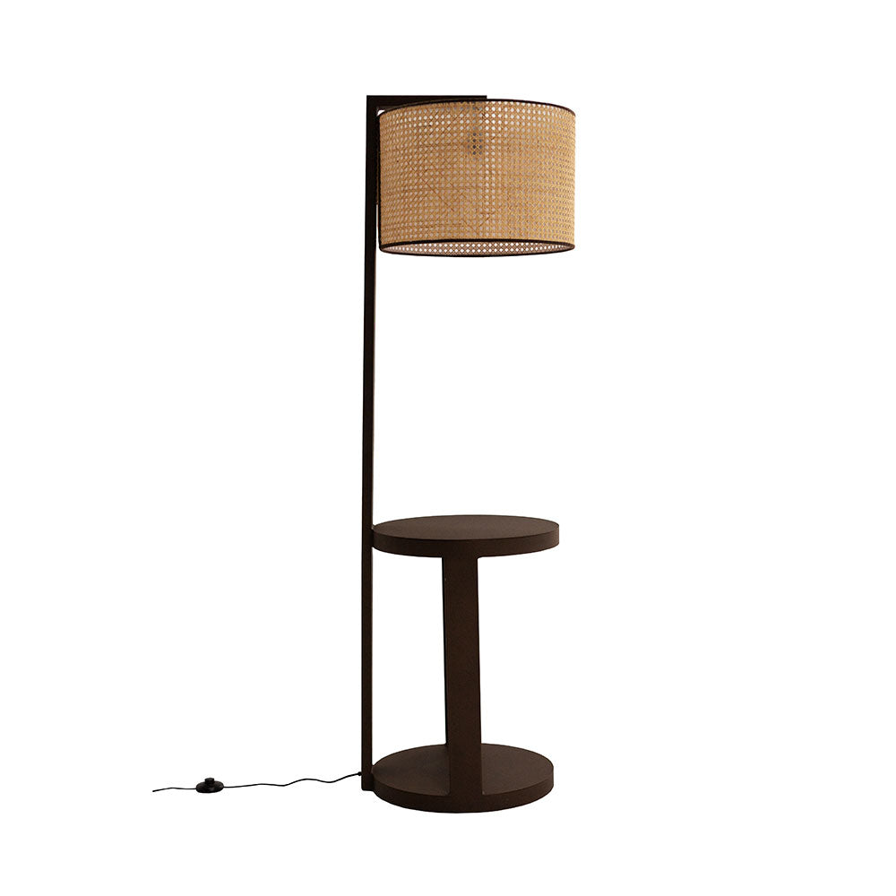 Wire World Bora Bora Cane Webbing Floor Lamp with Table