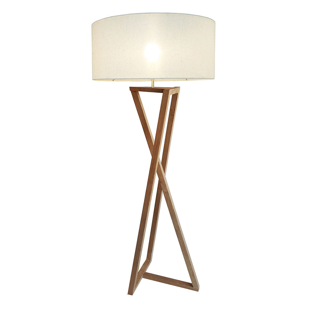Wooden Yingyang Expressed Floor Lamp - Natural