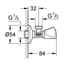 Load image into Gallery viewer, GROHE Neutral Handle Angle Valve 1/2&quot;
