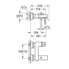 Load image into Gallery viewer, GROHE Eurocube Bath Mixer + Hand Shower Set
